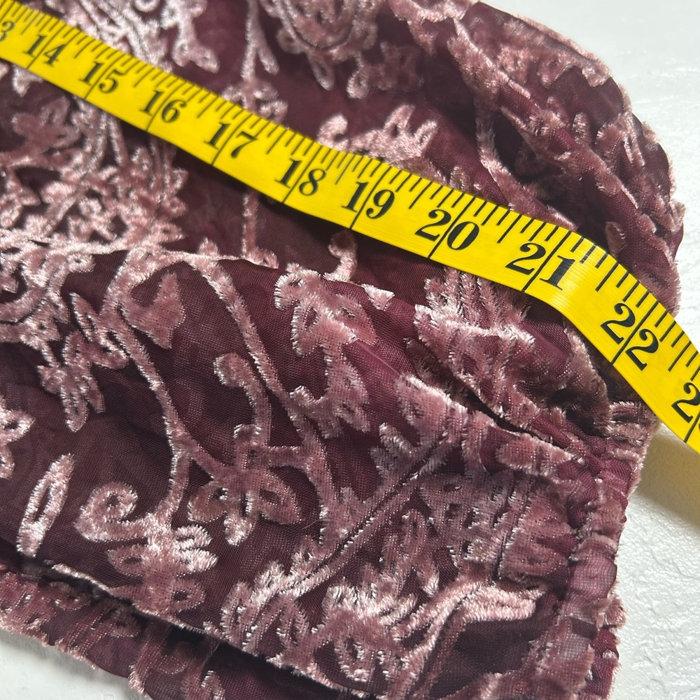 Knox Rose Women's Maroon Burnout Velvet Top XL - Picture 10 of 11